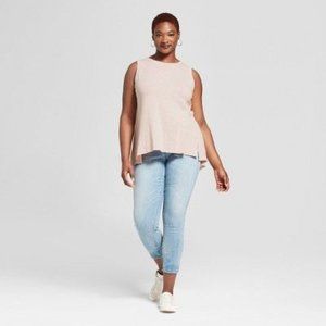 Universal Thread High Low Tank in Baby Pink